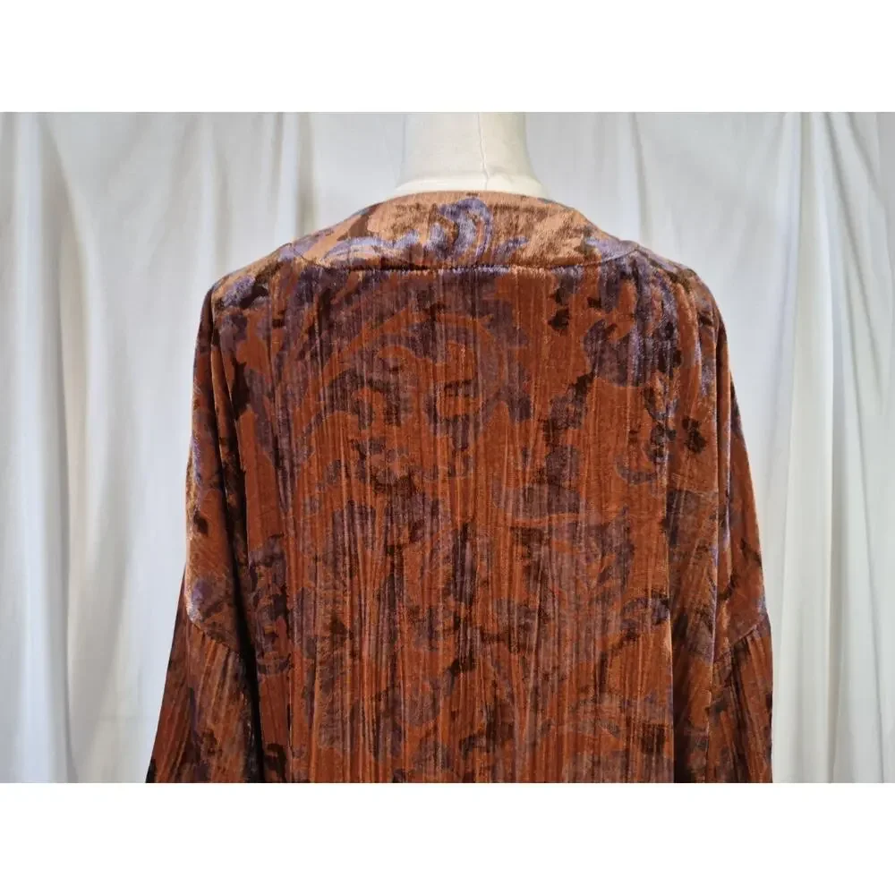 Anthropologie Esme Velvet Rust Kimono Jacket Small - Picture 10 of 11